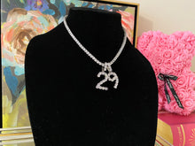Load image into Gallery viewer, Luxe Personalized Number Pendant & Eternity Tennis Chain Necklace - Customizable