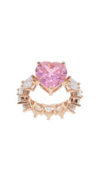 Load image into Gallery viewer, Love Everlasting Pink Ice Cubic Zirconia Heart Eternity Ring