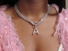 Load image into Gallery viewer, Diamond Tennis Initial Necklace + Pendant
