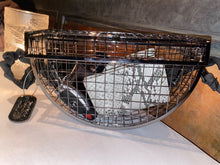 Load image into Gallery viewer, Ultra-Mod Convertible Caged Wire Half Moon Purse - Fabric Belt Strap w/ Dog Tag Keychain Clutch Bag