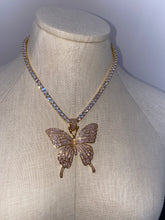Load image into Gallery viewer, Pure Sparkle Pave Butterfly Pendant & Tennis Chain Necklace