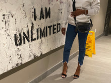 Load image into Gallery viewer, Ultra-Mod Convertible Caged Wire Half Moon Purse - Fabric Belt Strap w/ Dog Tag Keychain Clutch Bag