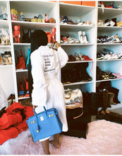 Load image into Gallery viewer, Tres Chic 100% Cotton Super Cozy Designer Bathrobe, One Size Fits All